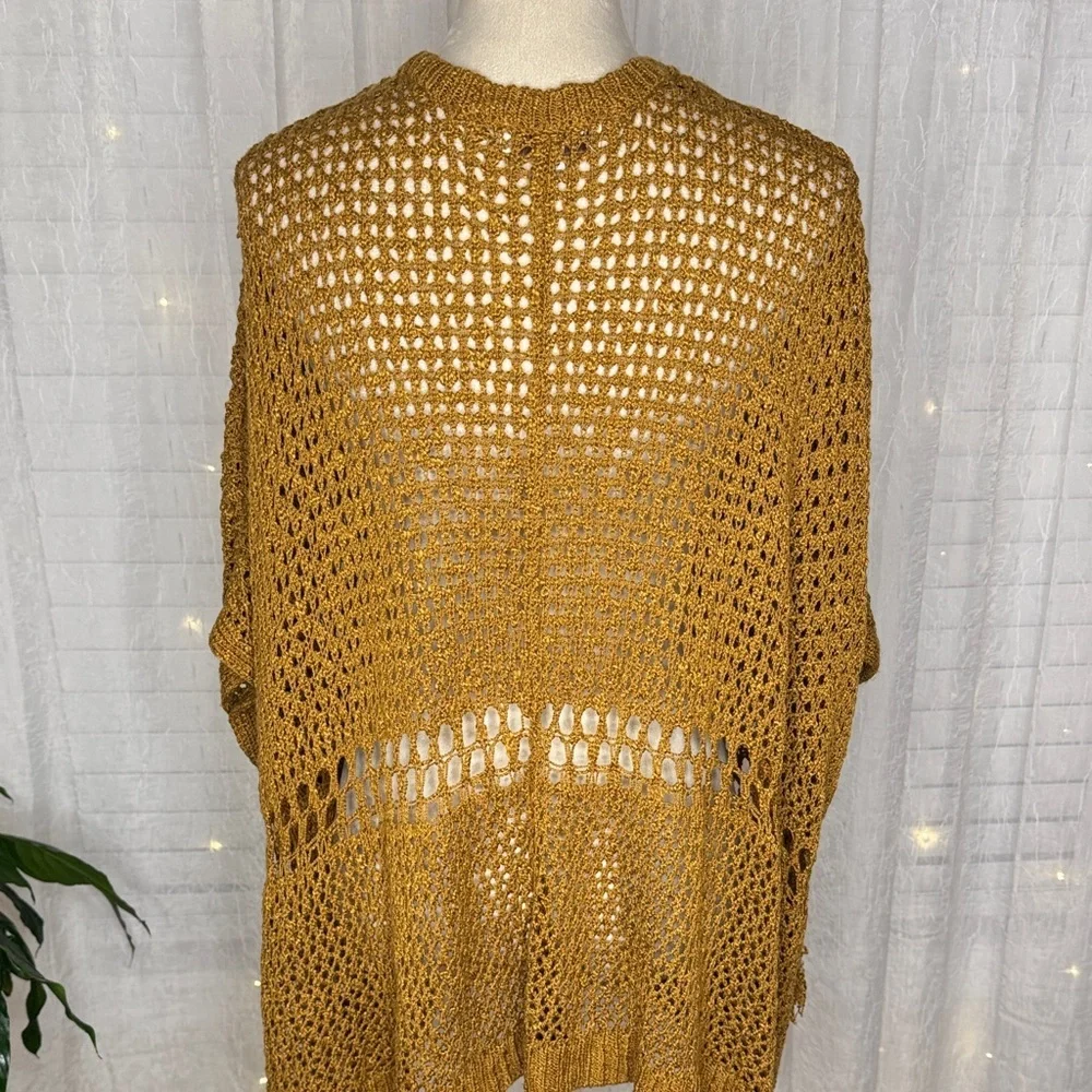 Knox Rose Honey Open-Knit Poncho
